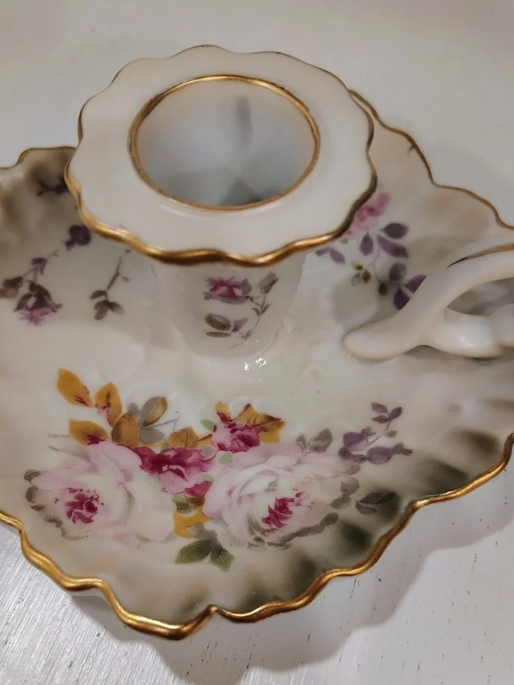 Hummelwerk Victorian Garden Dogwood Candle Holder Floral Gold 5